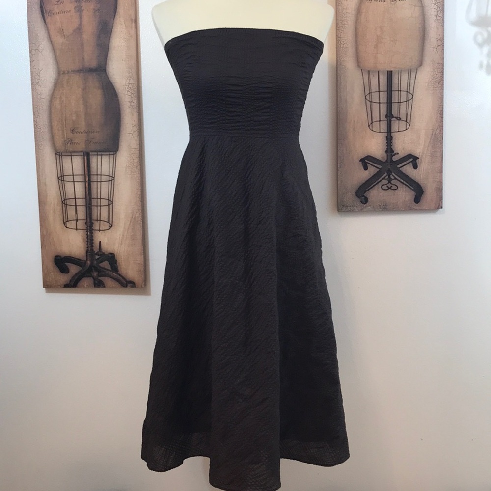 J Crew Textured Brown Strapless Dress Size 4